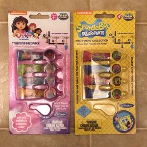 Kids Fishing Bait Packs - Dora and SpongeBob